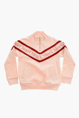 Logo-Printed Half Zip Sweatshirt