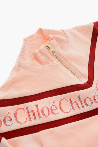 Logo-Printed Half Zip Sweatshirt