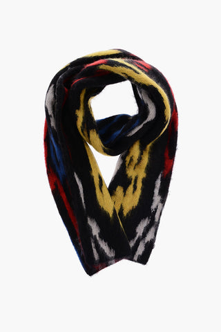 Wool-blend Maxi Scarf in Leopard Motif