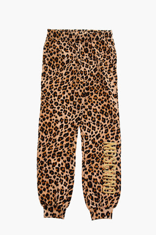 Animal Patterned Joggers with Golden Logo