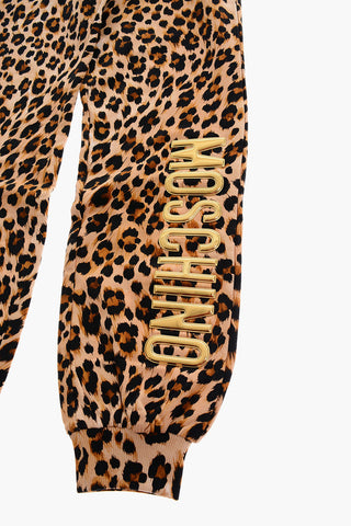 Animal Patterned Joggers with Golden Logo