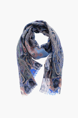 Silk and Wool Patterned Scarf