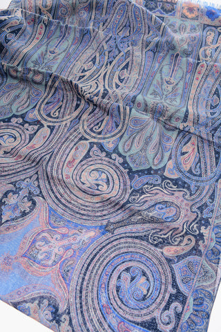 Silk and Wool Patterned Scarf