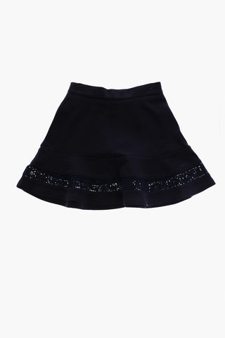 Macrame' Laces Details Flared Skirt