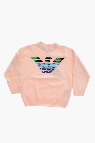 EMPORIO Maglia in Misto Lana con Logo Ricamato
