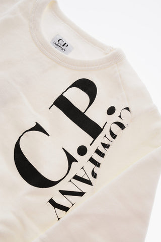 Fleeced Cotton Crew-Neck Sweatshirt with Contrasting Logo