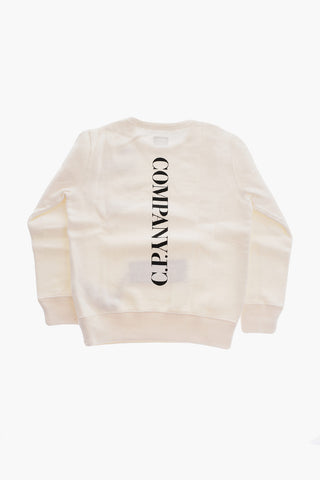 Fleeced Cotton Crew-Neck Sweatshirt with Contrasting Logo