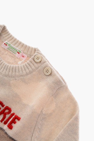 Maglia Girocollo a 2 Bottoni Ricamata
