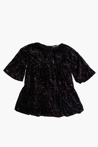 EMPORIO 3/4 Sleeve Velour Dress