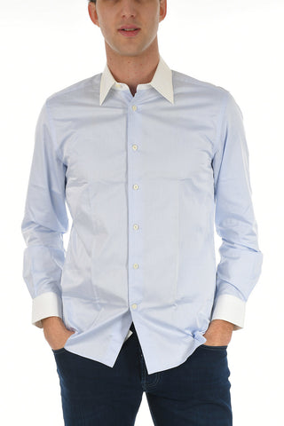 Cufflinked Hidden Buttoning Cotton Shirt
