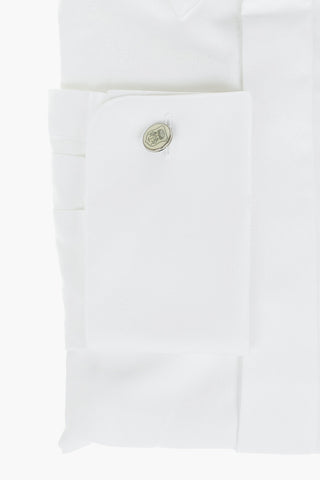 COUTURE Camicia in Cotone con Collo Francese e Gemelli