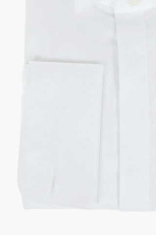 CERIMONIA Wing Tip Collar Popeline Cotton Shirt