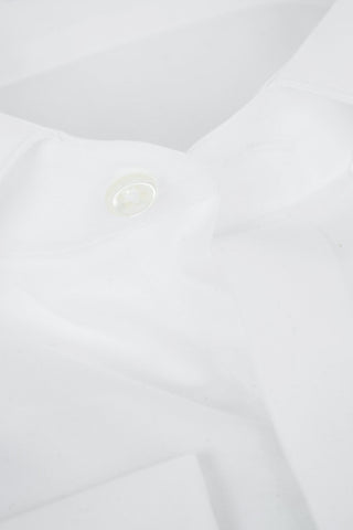 CERIMONIA Wing Tip Collar Popeline Cotton Shirt