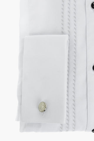 Visible Stitching Textured Cotton Slim Fit Shirt