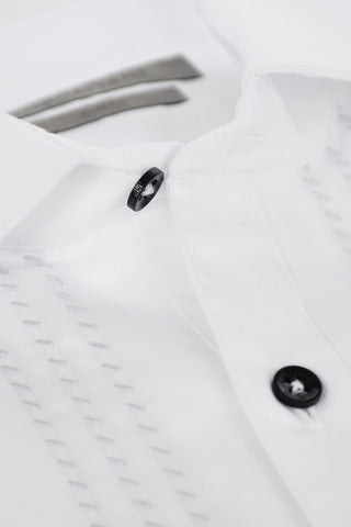 Visible Stitching Textured Cotton Slim Fit Shirt