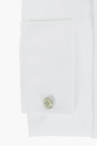 CERIMONIA Jacquard Cotton Shirt with Handkerchief