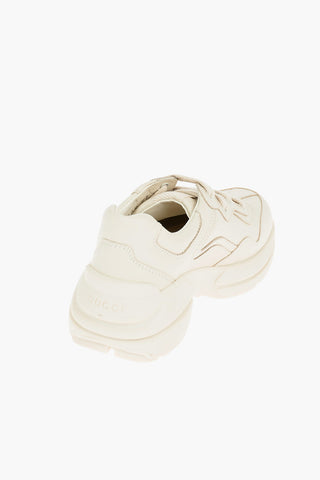 Logo Printed Leather Sneakers