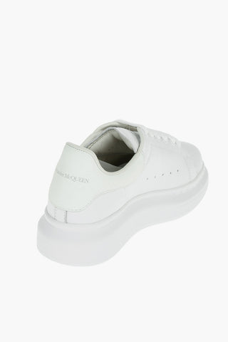 Sneakers Basse a Tinta Unita in Pelle con Platform 4,5cm
