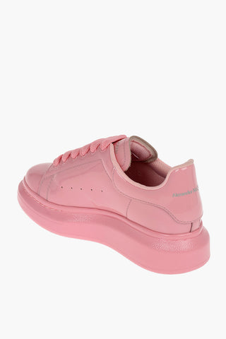 Solid Color Patent Leather Low-Top Sneakers