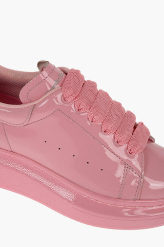 Solid Color Patent Leather Low-Top Sneakers