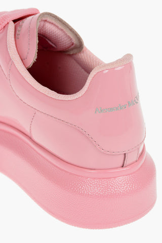 Solid Color Patent Leather Low-Top Sneakers