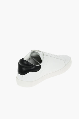 LOVE Logo Embroidered Leather Sneakers