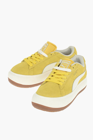 4,5cm Platfrom Suede MAYU Low-Top Sneakers with Golden Logo