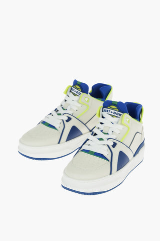 Contrasting Details Leather Sneakers
