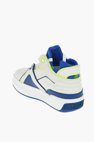 Contrasting Details Leather Sneakers