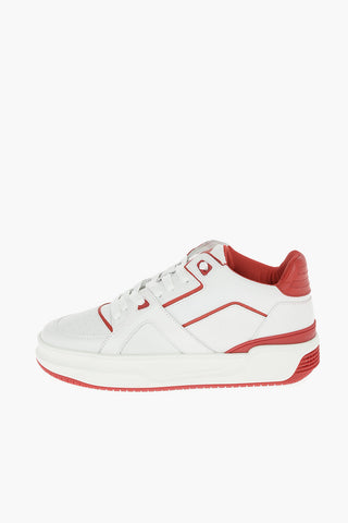 4cm Two-Tone Leather Low-Top Sneakers with Platform