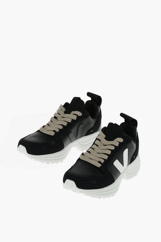 RICK OWENS Sneakers in Pelle Con Logo a Contrasto e Suola Track