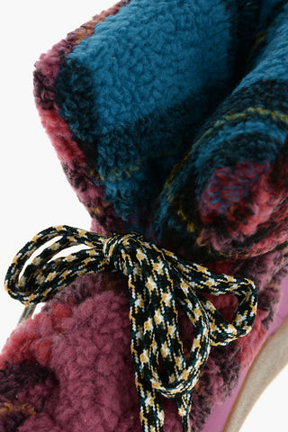 Plaid Motif Padded Snow Boots