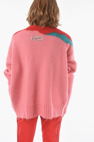 Color-block Wool-blend Oversized Cardigan