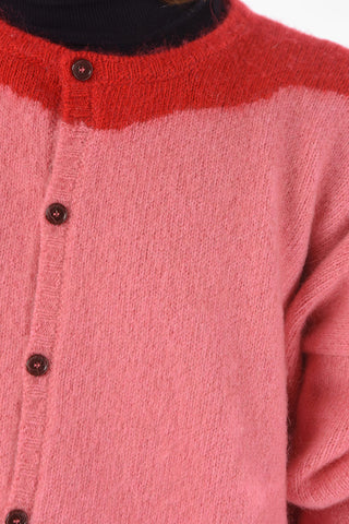 Color-block Wool-blend Oversized Cardigan