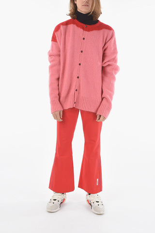 Color-block Wool-blend Oversized Cardigan