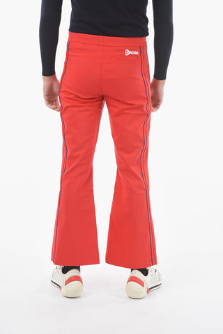 Tech Fabric Flared Pants with Contrasting Bicolor Trimmings