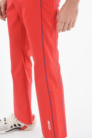 Tech Fabric Flared Pants with Contrasting Bicolor Trimmings
