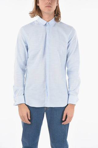 Pique' Cotton Shirt with Club Collar
