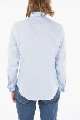 Pique' Cotton Shirt with Club Collar