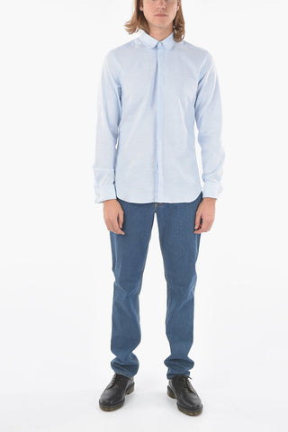 Pique' Cotton Shirt with Club Collar