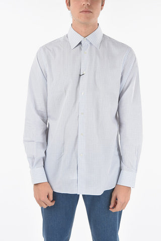 Windowpane Check Spread Collar Shirt