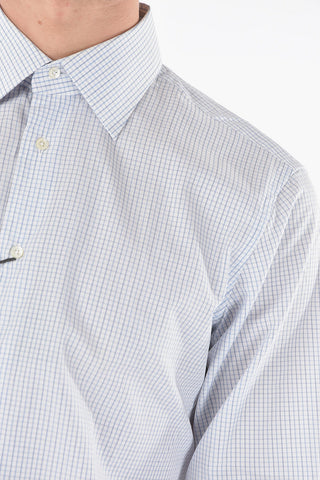 Windowpane Check Spread Collar Shirt
