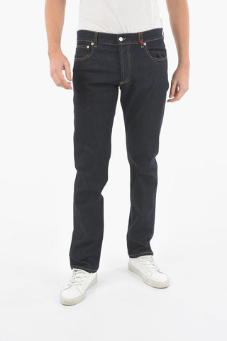 Embroidered Back Pocket Straight Fit Stretch Denims