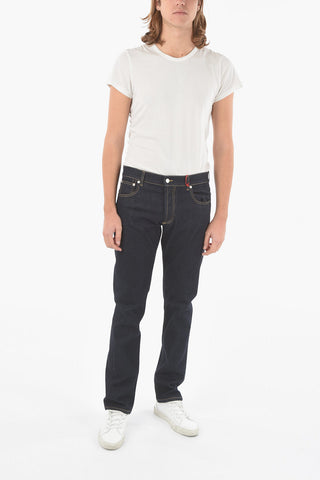 Embroidered Back Pocket Straight Fit Stretch Denims