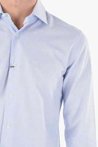 Popeline Cotton Shirt with Spread Collar