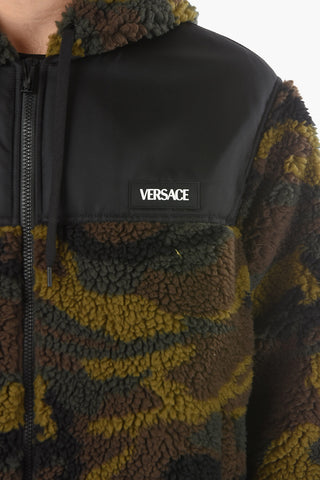 Giubbotto in Pile Camouflage con Inserti in Nylon