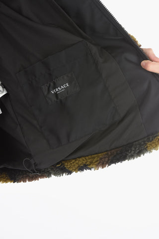 Giubbotto in Pile Camouflage con Inserti in Nylon