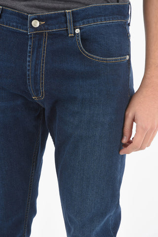 Jeans 5 Tasche Slim Fit con Tasca Posteriore Logata