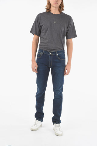 Jeans 5 Tasche Slim Fit con Tasca Posteriore Logata