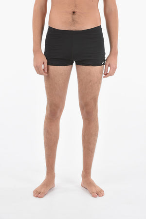 SWIM Boxer Swimsuit Solid-Color SQUARE LEG with Elastic Waistband